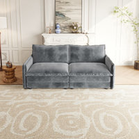 Corduroy Fabric Loveseat Sofa Couch For Living Room, Upholstered Large Size Deep Seat 2-Seat Sofa With 2 Pillow