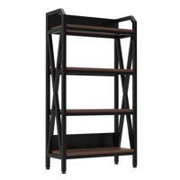 Baking Rack With 4-layer Storage Rack - Metal Wooden Kitchen Storage Rack (33.50 Inches Long), Suitable For Garage, Pantry, Bathroom, Closet