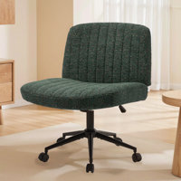 Armless Criss Cross Chair, Preminum Fabric Swivel Vanity Chair ,Modern Adjustable Office chair by Ebern Designs