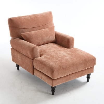 52"l Upholstered Chenille Lounge Chaise Chair by Latitude Run