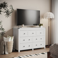 7-Drawer Dresser Double Dresser , Wide Wood Chest of Dressers for Bedroom by Ebern Designs