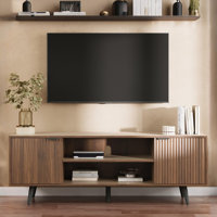 Modern TV Stand with Storage Cabinet, Wood Fashionable TV Cabinet, Entertainment Center TV Stand for TV, Living Room by George Oliver