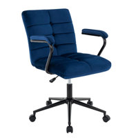 Home Office Desk Chair, Upholstered Adjustable Swivel Task Chair With Wheels, For Study Living Room Vanity