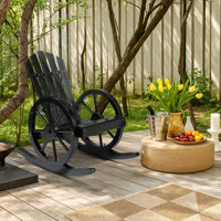 23.5-Inch Adirondack Wagon-Inspired Solid Wood Outdoor Rocking Chair by Ophelia & Co.