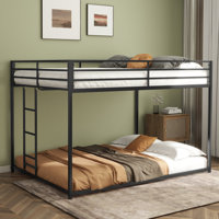 Metal Bunk Bed with Ladder & Guardrails for Kids, Teens & Adults by Ivy Bronx