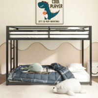 Metal Bunk Bed with Ladder & Guardrails for Kids, Teens & Adults by Ivy Bronx