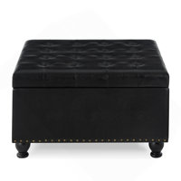 Large Square Storage Ottoman With Wooden Legs by Alcott Hill