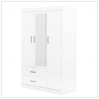Sophisticated Three-Door Wardrobe with Multiple Storage Options for Organized and Stylish Living by Latitude Run