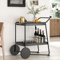 2 Tiers Kitchen Serving Bar Cart by Arlmont & Co.