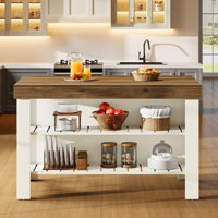 Kitchen Island With Storage Shelves For Kitchen Dining Room by Gracie Oaks