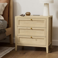 Farmhouse Nightstand With Build-In Power Strip For Bedroom, Living Room by Lark Manor
