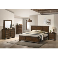 Maderne Traditional Wood Panel 5 pieces Bed set with Dresser, Mirror, Nightstand and Chest by Canora Grey