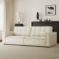 95.2" Leather Sofa, Modern Living Room Combination Sofa by Latitude Run