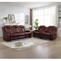 2 Piece Power Reclining Breathing Faux Leather With Led Light Living Room Set by Ivy Bronx