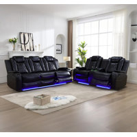 2 Piece Power Reclining Breathing Faux Leather With Led Light Living Room Set by Ivy Bronx