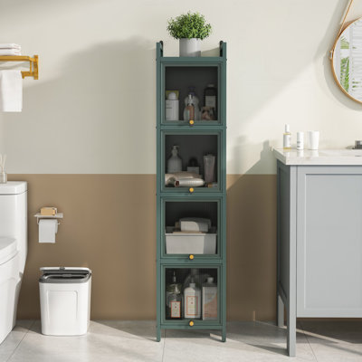4-tier Glass Door Cabinet by Ebern Designs