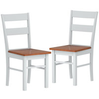Dining Chairs, Set of 2 Farmhouse Kitchen & Dining Room Chairs with Open Back, Rubber Wood Seating for Living Room and Dining Room by Ophelia & Co.