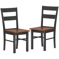 Dining Chairs, Set of 2 Farmhouse Kitchen & Dining Room Chairs with Open Back, Rubber Wood Seating for Living Room and Dining Room by Ophelia & Co.