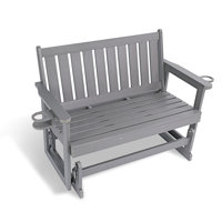 Outdoor Glider Chair, HIPS All-Weather Resistant for 2-Person, Patio Rocking Bench Chair with 700LBS Capacity for Backyard Garden Porch by Latitude Run