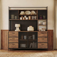 Office Cabinet With Rustic Style And Metal Frame