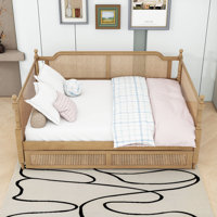 Rattan Wooden Daybed with Twin Trundle by Bay Isle Home