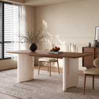 Modern Minimalist Wood Dining Table by Orren Ellis