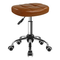 Minimalist Swivel Stool with Wheel by Ivy Bronx