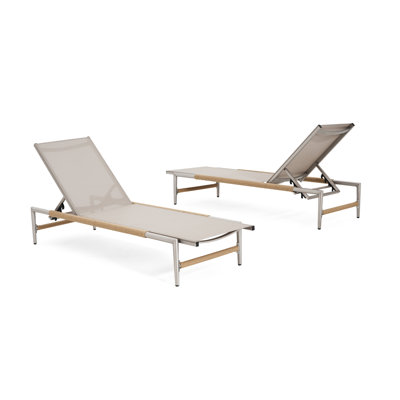 Outdoor Patio Aluminum Chaise Lounge, Set Of 2 by Hokku Designs