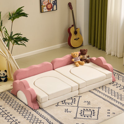 12PCS Fold Out Kids Couch Modular Kids Couch For Playroom by Harriet Bee