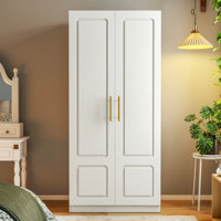 71" High Armoire, 2 Door Wardrobe Hanging Wiht A Storage by Latitude Run