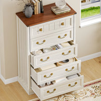 Farmhouse 5 Drawers Dresser for Bedroom, 48