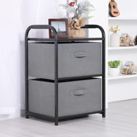 Dresser For Bedroom With 2 Drawers, Wide Chest Of Drawers, Fabric Dresser, Storage Organizer Unit With Fabric Bins For Closet, Living Room, Hallway, N by Ebern Designs