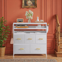 5-drawer Dresser, Fabric Storage, Chest of Drawers TV Stand by Ebern Designs