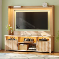 70.9"H Entertainment Center & Tv Stand– Charge, Store ,Led Light & Secure Seamlessly by Ivy Bronx