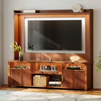 70.9"H Entertainment Center & Tv Stand– Charge, Store ,Led Light & Secure Seamlessly by Ivy Bronx