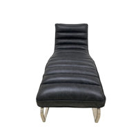 Plano Modern Channeled Leather Chaise Lounge - Leather by Orren Ellis