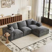 108" Cloud Sectional Couch with L-Shape Chaise, Left-right interchangeable,Modern Modular Sofa with Deep Seat, Upholstered Couches for Living Room Bed by Latitude Run