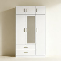 3-Door Mirror Wardrobe with 2 Drawers and Top Cabinet by Latitude Run