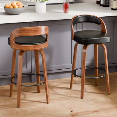 Swivel Solid Wood Bar Stools