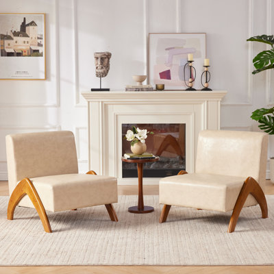 Upholstered Accent Chair Set of 2 by George Oliver