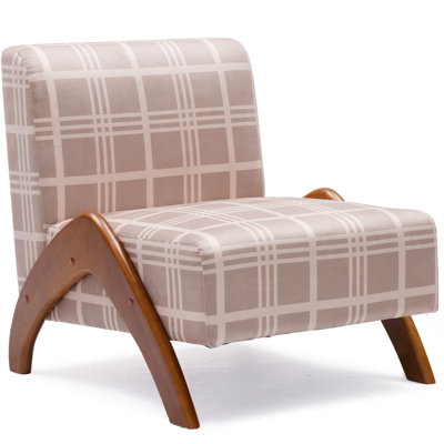 Upholstered Accent Chair with Wooden Legs by George Oliver