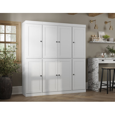 100% Solid Wood Pantry Cabinet, Shaker Doors, Adjustable Shelves, 65" Wide, 71.5" Tall by One Allium Way
