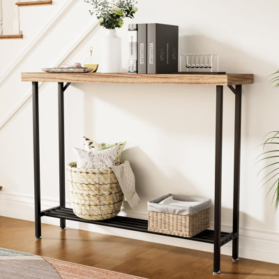 Solid Wood Narrow Console Table by 17 Stories