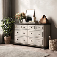 Drawer Dresser Chest with 6 Drawers, Antique White by Charlton Home