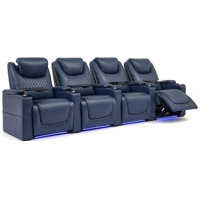 Ahren Seats, Theater Recliner Chair Sofa Game Movie Theater Chairs With 7 Colors Ambient Lighting, Lumbar Pillow, Side Pocket, Tray Table, Power Recli by Ivy Bronx