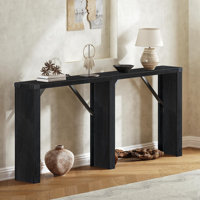 63" Long Behind Couch Sofa Table by 17 Stories