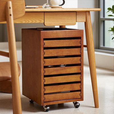 Modern Brown Seven-drawer Solid Wood Filing Cabinet by Latitude Run