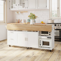 63"W  Kitchen Island With Leaf by Ebern Designs
