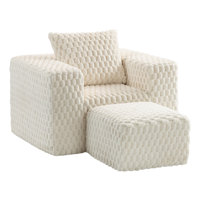 43" W Comfy Cloud Fur Upholstered Chaise Lounge Chair, No Assembly Required by Wrought Studio