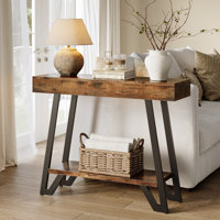 40 inch Console Table for Entryway with Storage Shelf, 2-Tier Hallway Table for Entrance by 17 Stories